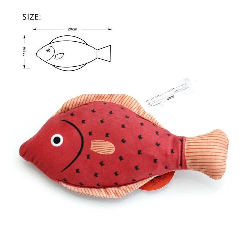 Purrfect Catch Catnip Fish Cat Toy Cat Toys KittyNook Cat Company Red and Orange Flat Fish  