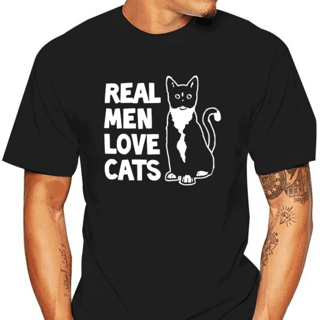 Real Men Love Cats Tee - KittyNook