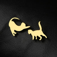 Thumbnail for Running Cats Stainless Steel Earrings for Women - KittyNook Cat Company