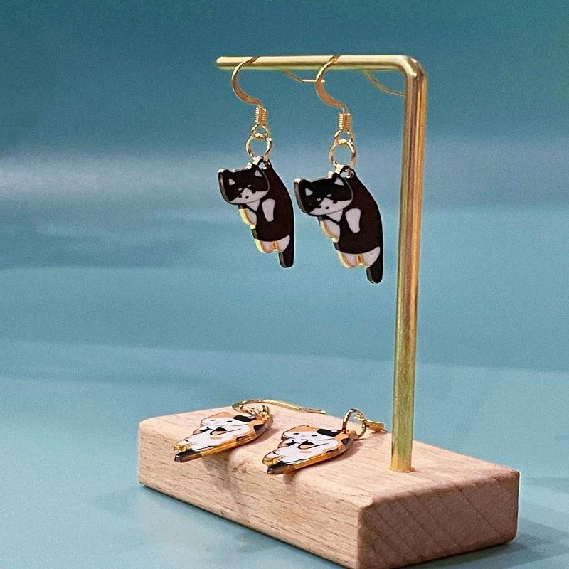 Scruffy Kittens Teardrop Earrings - KittyNook Cat Company