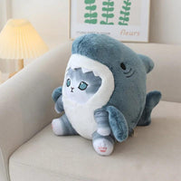 Thumbnail for Shark Cat Doll Stuffed Animals KittyNook Cat Company Gray Shark Cat 20 cm 