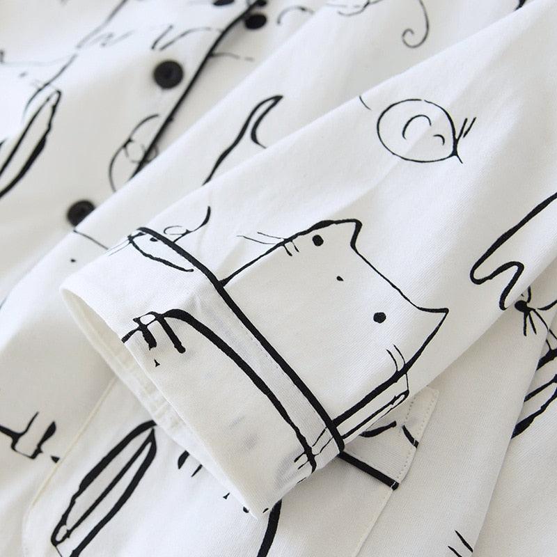 Sketch Cats Sleepwear - KittyNook Cat Company