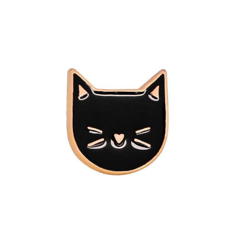 So Kawaii! Cartoon Enamel Cat Pins Apparel & Accessories KittyNook Black Cat Head  