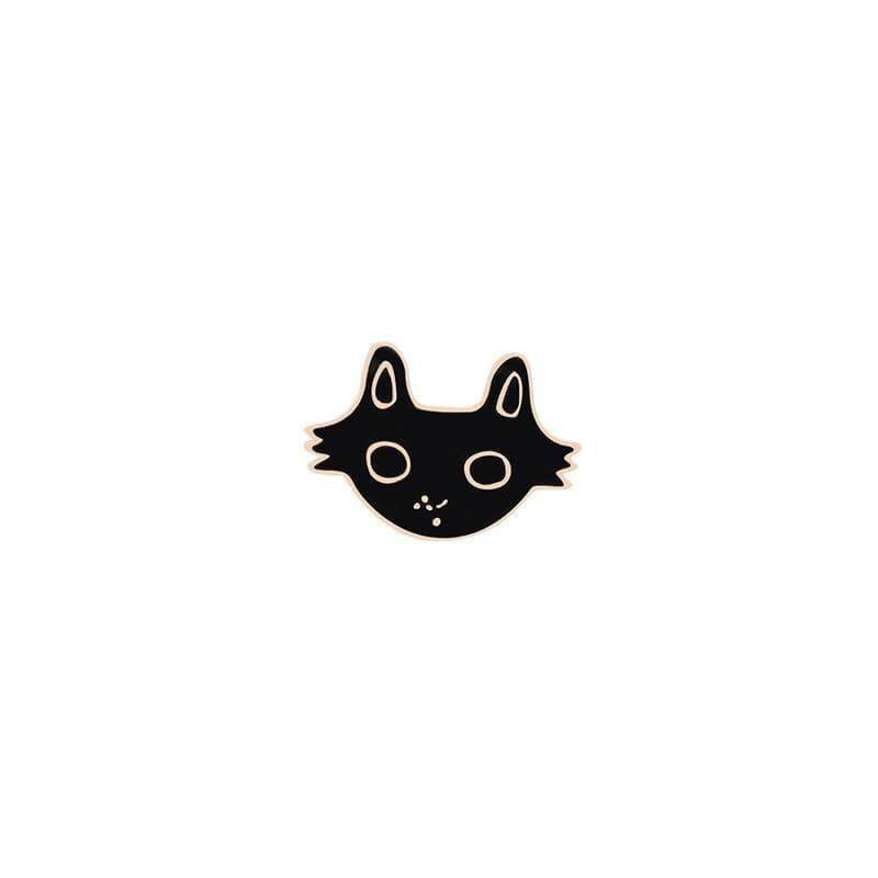 So Kawaii! Cartoon Enamel Cat Pins Apparel & Accessories KittyNook Big Black Cat Head  