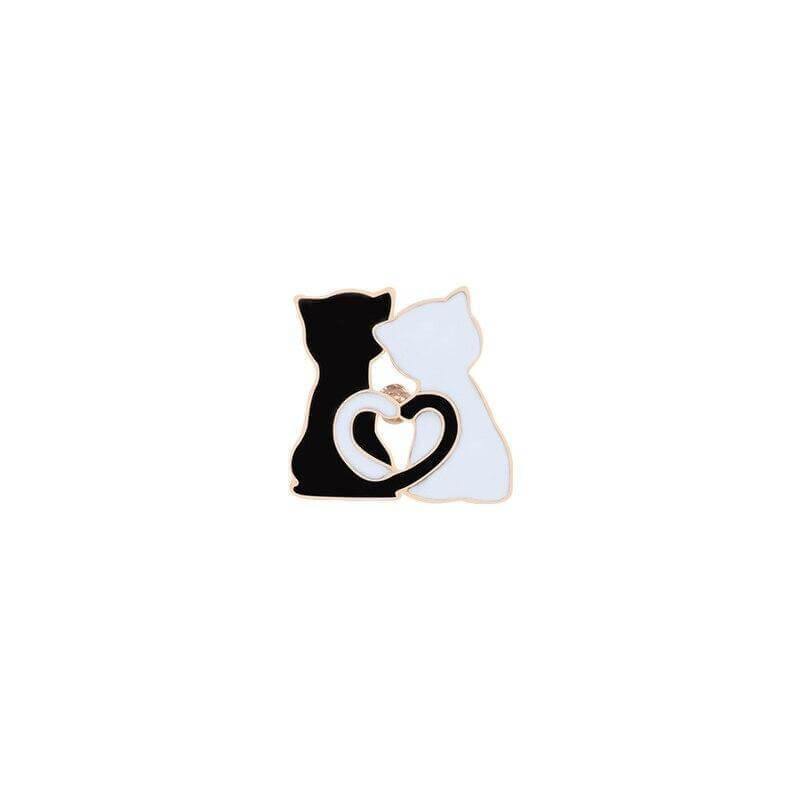 So Kawaii! Cartoon Enamel Cat Pins Apparel & Accessories KittyNook Couple Cat  