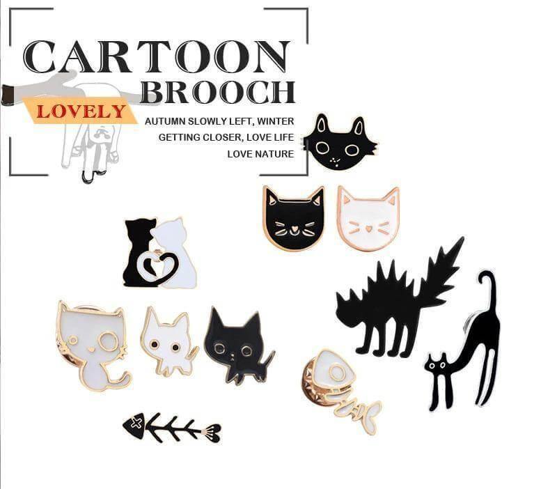 So Kawaii! Cartoon Enamel Cat Pins Apparel & Accessories KittyNook   