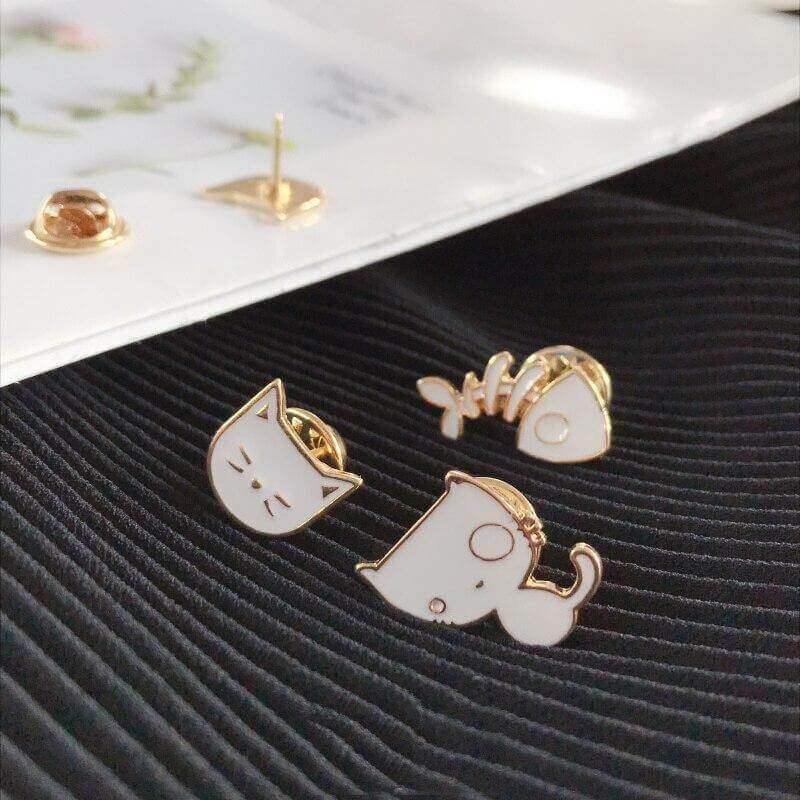 So Kawaii! Cartoon Enamel Cat Pins Apparel & Accessories KittyNook   