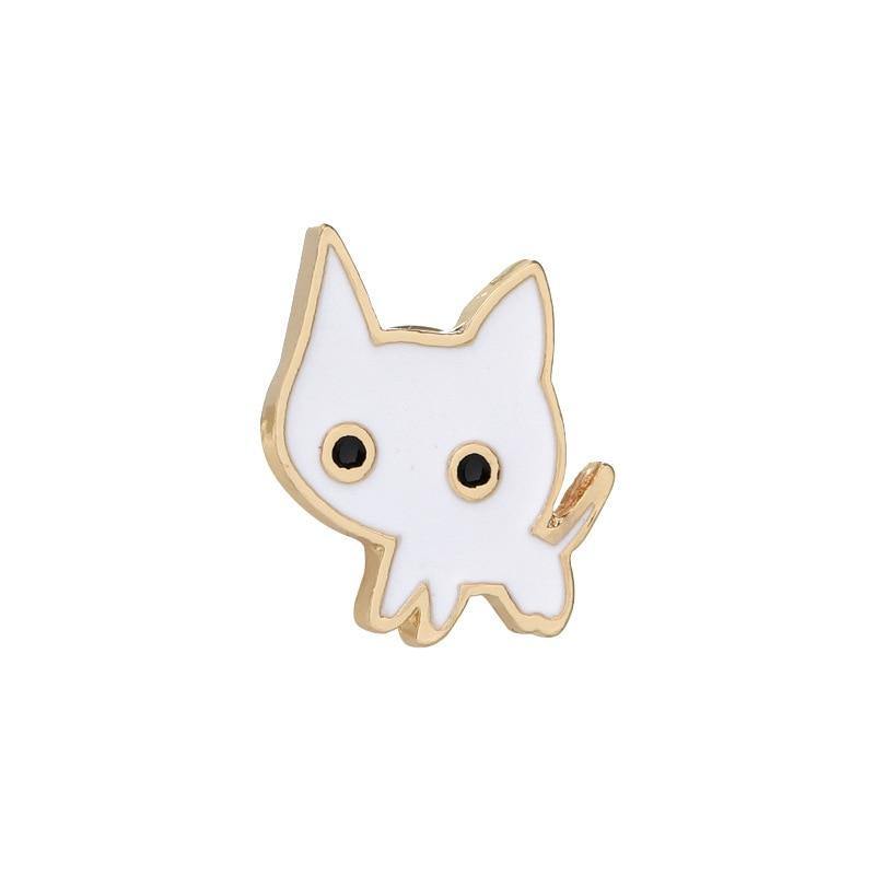 So Kawaii! Cartoon Enamel Cat Pins Apparel & Accessories KittyNook White Kitten  