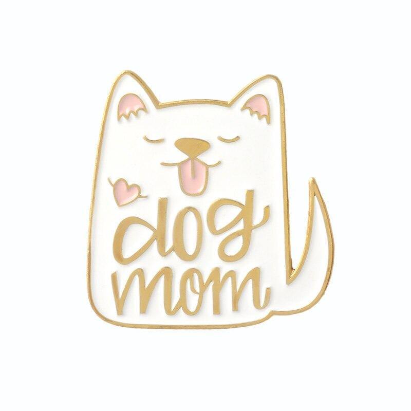 So Kawaii! Cat Lady and Dog Mom Pins Apparel & Accessories KittyNook Dog Mom White  