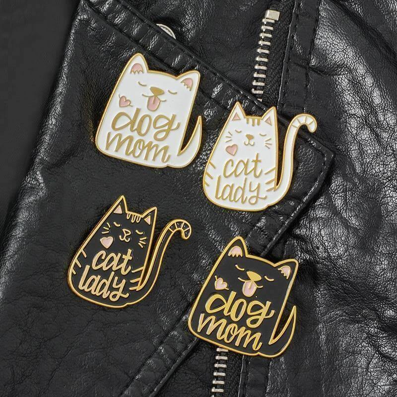 So Kawaii! Cat Lady and Dog Mom Pins - KittyNook