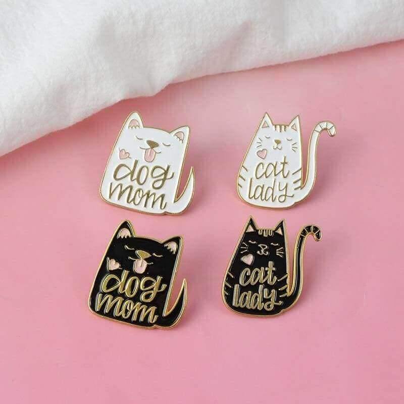 So Kawaii! Cat Lady and Dog Mom Pins - KittyNook