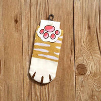 Thumbnail for So Kawaii! Cotton Jacquard Paw Socks (4 Pairs) Socks KittyNook   