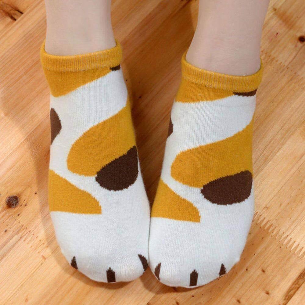 So Kawaii! Cotton Jacquard Paw Socks (4 Pairs) Socks KittyNook   