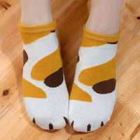 Thumbnail for So Kawaii! Cotton Jacquard Paw Socks (4 Pairs) Socks KittyNook   