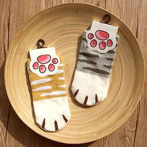 So Kawaii! Cotton Jacquard Paw Socks (4 Pairs) Socks KittyNook   