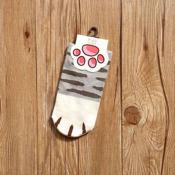 So Kawaii! Cotton Jacquard Paw Socks (4 Pairs) Socks KittyNook   