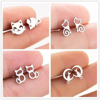 Thumbnail for So Kawaii! Dainty Stainless Steel Cat Earrings (Plus Holiday Designs) - KittyNook