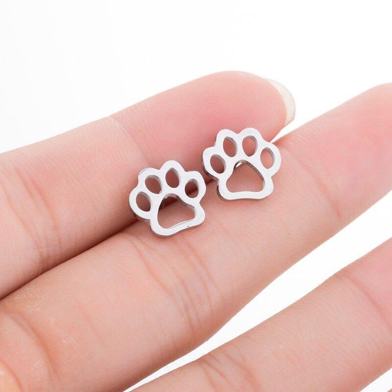 So Kawaii! Dainty Cat Earrings For Women Earrings KittyNook Paws Gold 