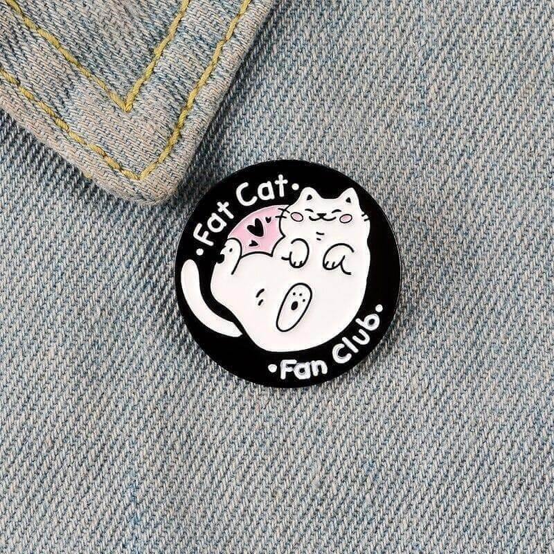 So Kawaii! Fat Cat Fan Club Pin - KittyNook