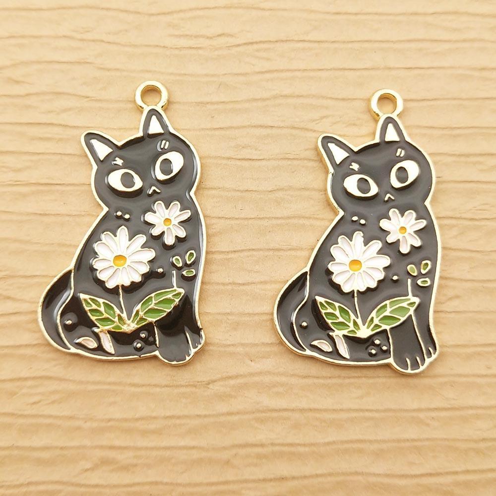 So Kawaii! Flower Cat Enamel Charms (Set of 10) - KittyNook