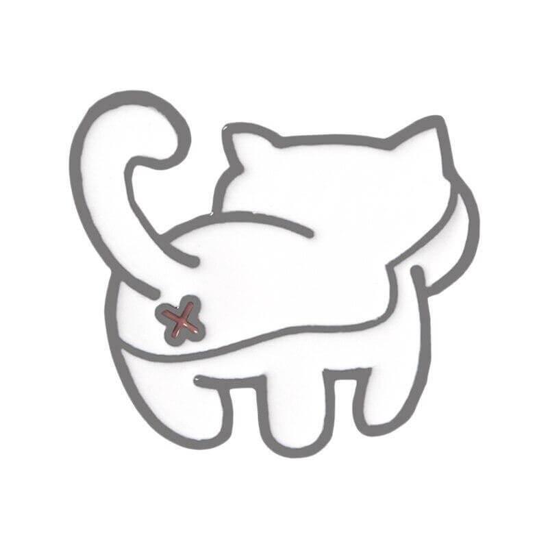 So Kawaii! Shake Your Behind Cat Pins Apparel & Accessories KittyNook White Cat  