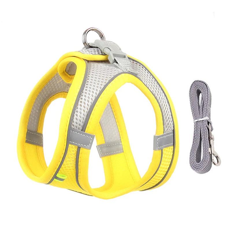 Sofy Breathable Cat Harness and Leash Pet Collars & Harnesses KittyNook Cat Company Yellow XS 