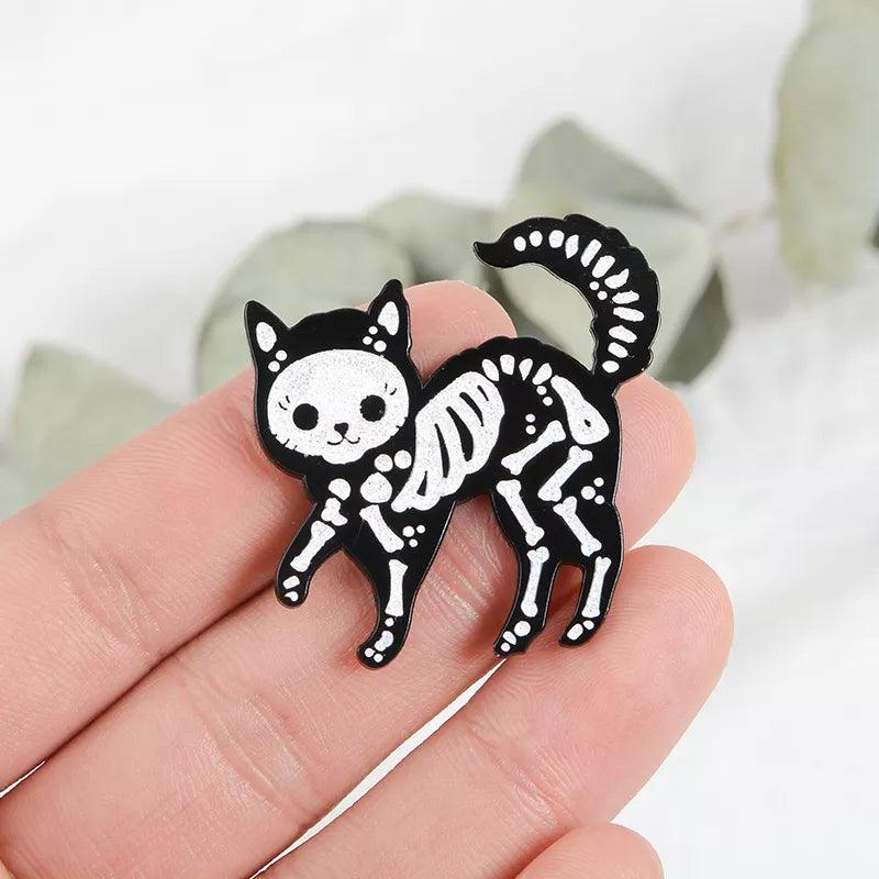 Spooky Black Cat Enamel Pin Brooches & Lapel Pins KittyNook Cat Company Spooky Black Cat Enamel Pin  