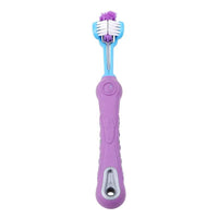 Thumbnail for Squeaky-Clean Three Sided Pet Toothbrush Pet Supplies KittyNook Purple  