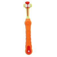 Thumbnail for Squeaky-Clean Three Sided Pet Toothbrush Pet Supplies KittyNook Orange  