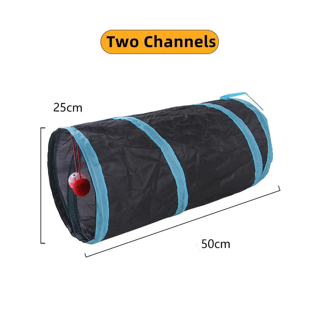 Subway Fun Foldable Cat Tunnel Toy Cat Toys KittyNook Straight Tunnel (2 Holes)  