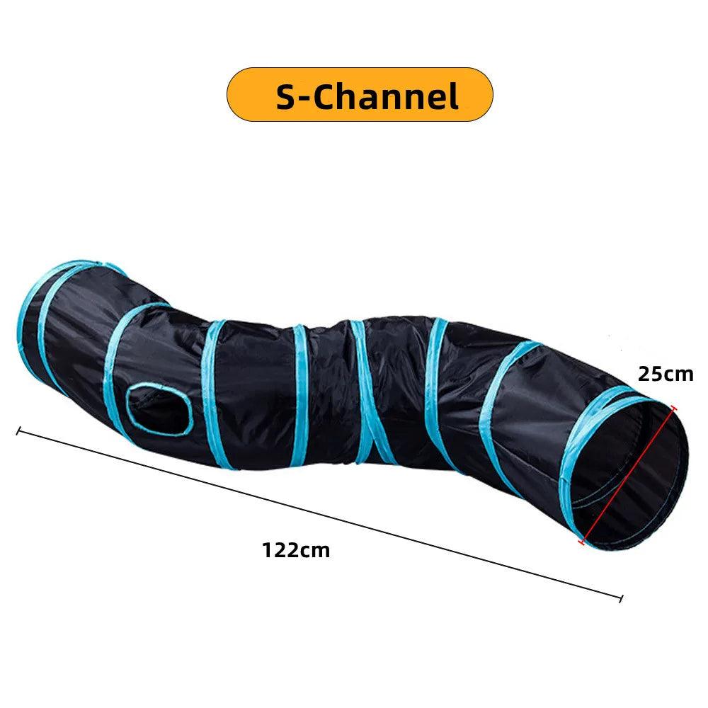 Subway Fun Foldable Cat Tunnel Toy Cat Toys KittyNook S-Shaped (3 Holes)  