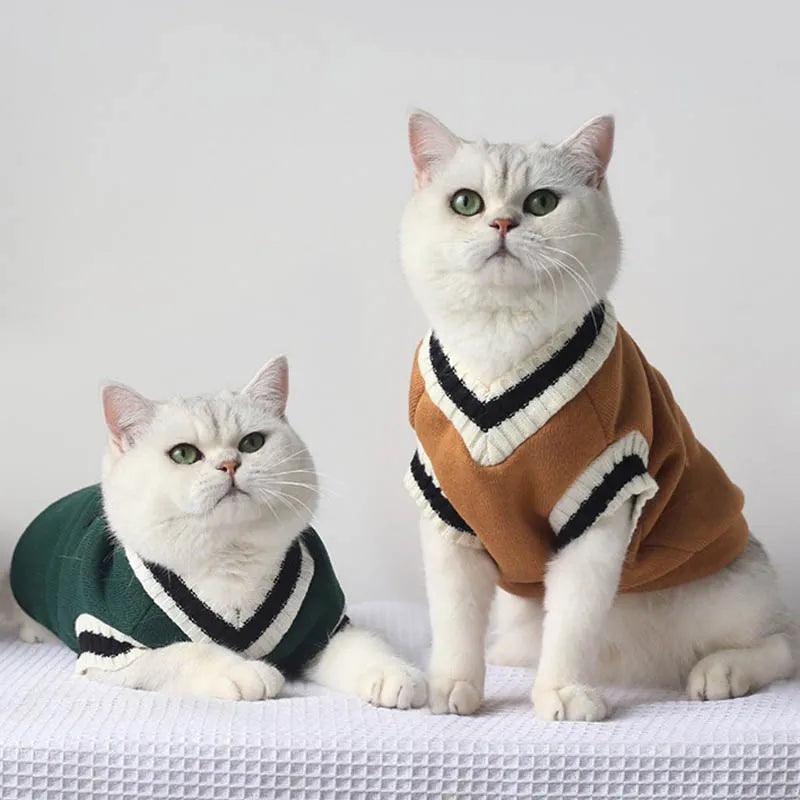 Tailored Tabby Cat Sweater Cat Apparel KittyNook Cat Company   