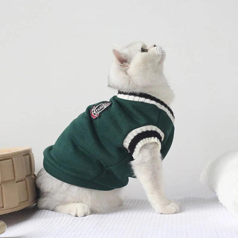 Tailored Tabby Cat Sweater Cat Apparel KittyNook Cat Company   