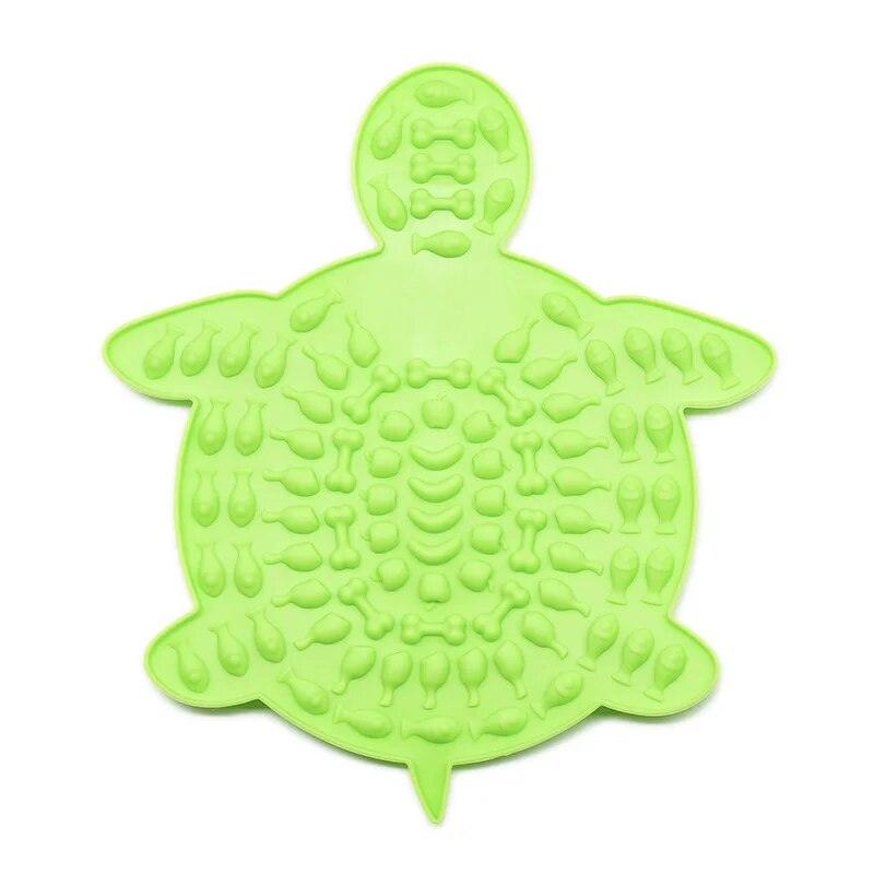 Turtle Treats Silicone Lick Mat Pet Bowls, Feeders & Waterers KittyNook Cat Company Green  