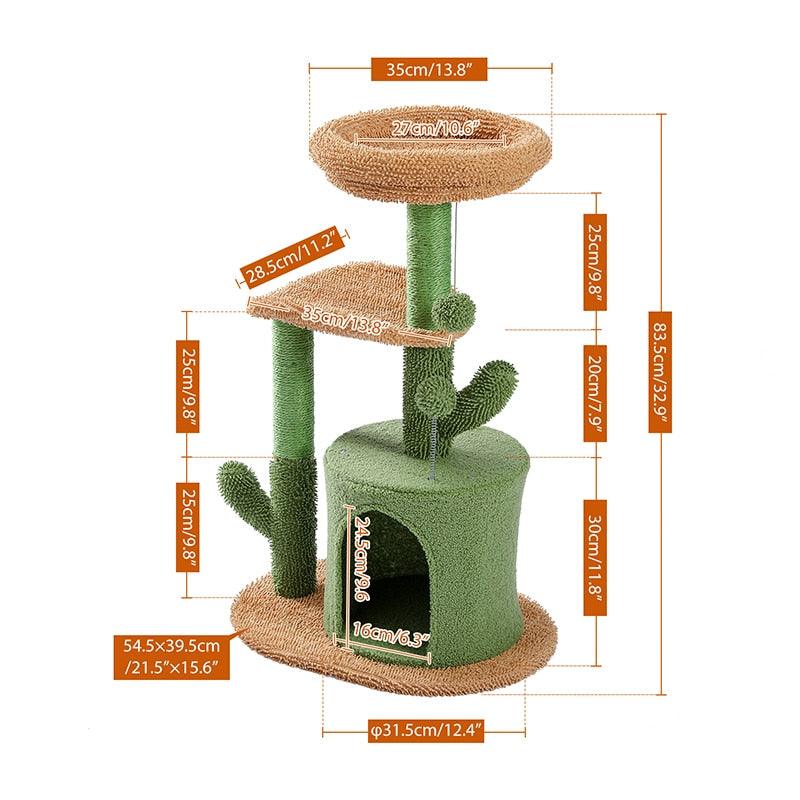 Urban Jungle Cactus Cat Tree - KittyNook Cat Company