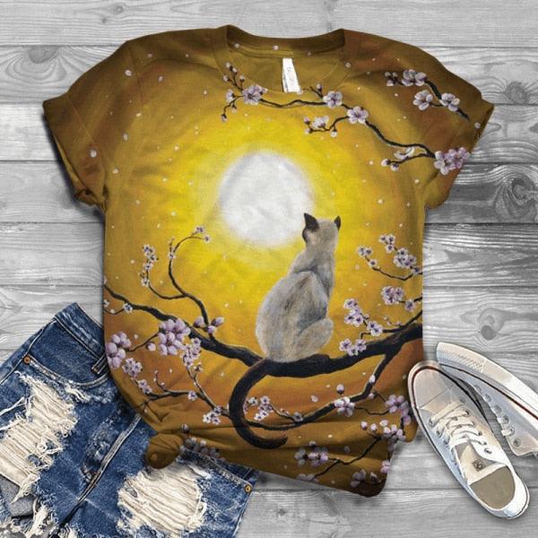 Vintage Summer Cat Shirt - KittyNook Cat Company