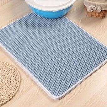 Waterproof Cat Litter Mat Cat Litter Box Mats kittynook Blue XS 