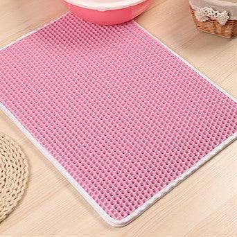 Waterproof Cat Litter Mat Cat Litter Box Mats kittynook Pink XS 