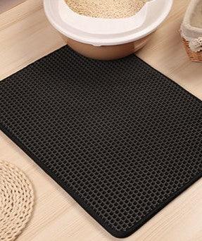 Waterproof Cat Litter Mat Cat Litter Box Mats kittynook Black XS 