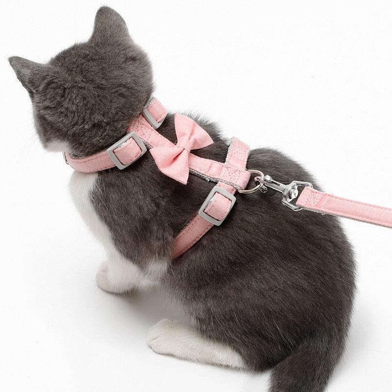 Big Bow Adjustable Cat Harness - KittyNook Cat Company