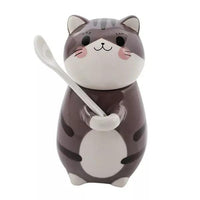 Thumbnail for Kawaii Cats Ceramic Mug With Lid And Spoon - KittyNook Cat Company