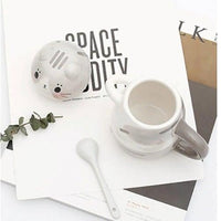 Thumbnail for Kawaii Cats Ceramic Mug With Lid And Spoon - KittyNook Cat Company